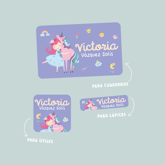 Stickers Princesa Unicornio